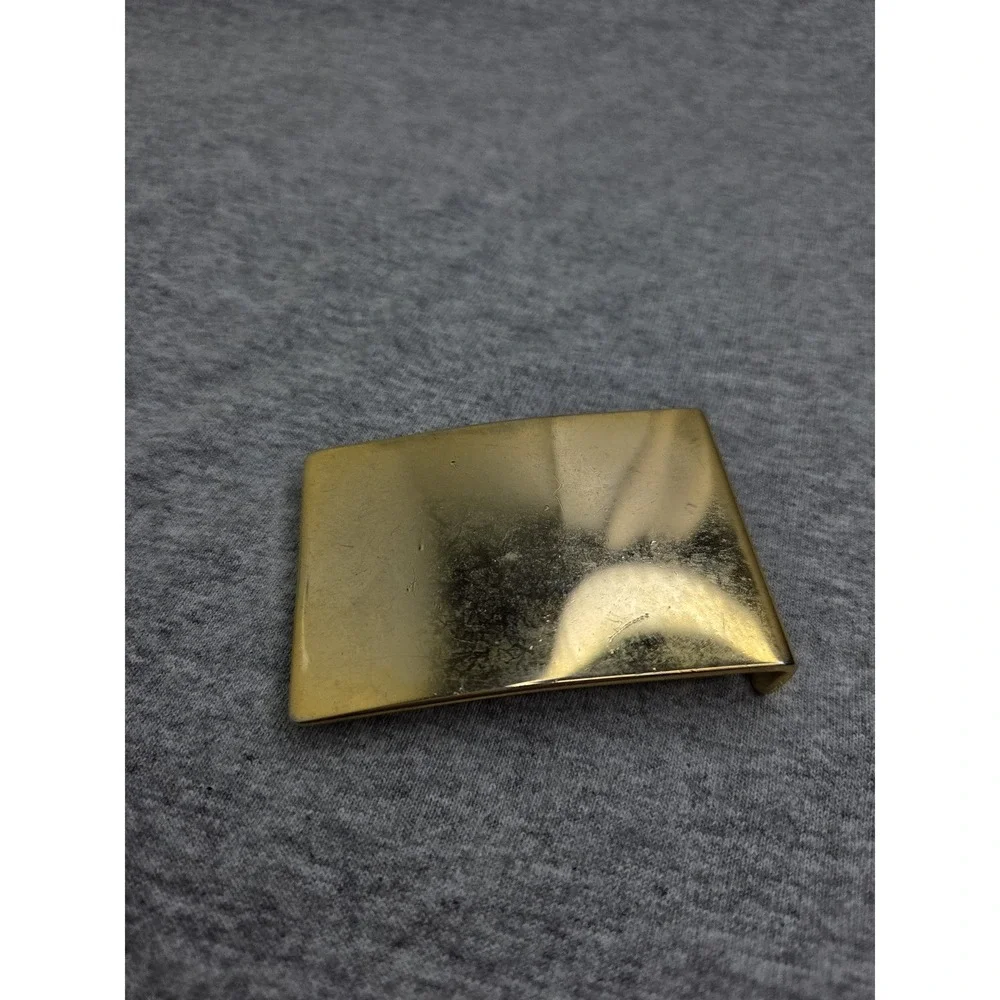 Vintage Officers Equipment Solid Brass Plated Belt Buckle Plain